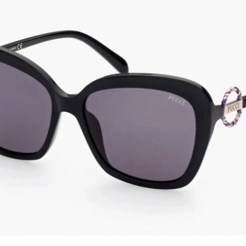 Emilio Pucci Black Oversized Cat-Eye Sunglasses